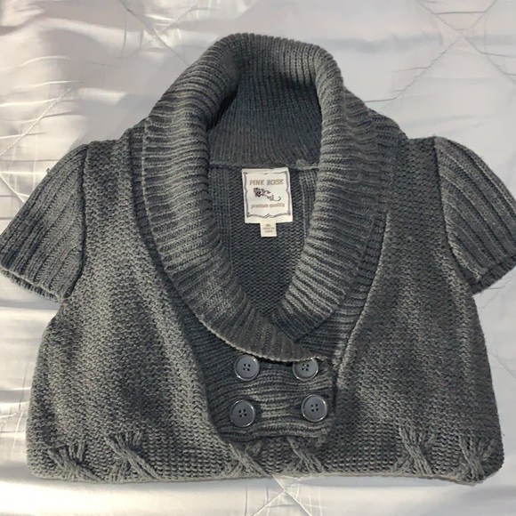 Pink Rose Grey Sweater Size XL NWOT - Picture 3 of 6